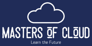 The Masters of cloud logo with slogal 'learn the future'